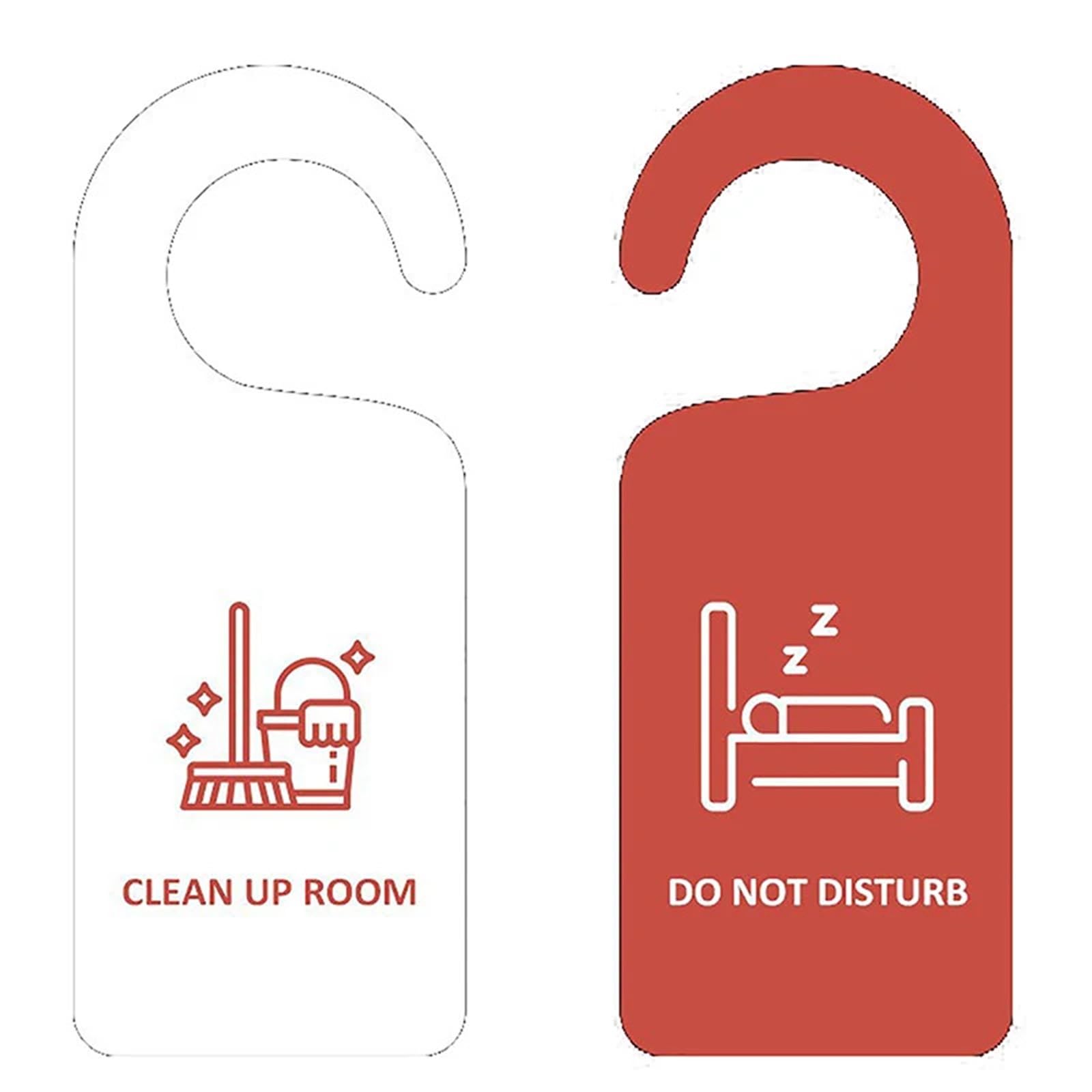 ZRHWSPD PVC Door Knob Hangers Do Not Disturb Door Sign Hanging Shop Pendant Room Cleaning Double Sided Tags for Club Cafe
