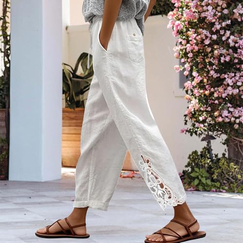 Women Casual Lightweight Drawstring Elastic Waist Pants with Pockets2