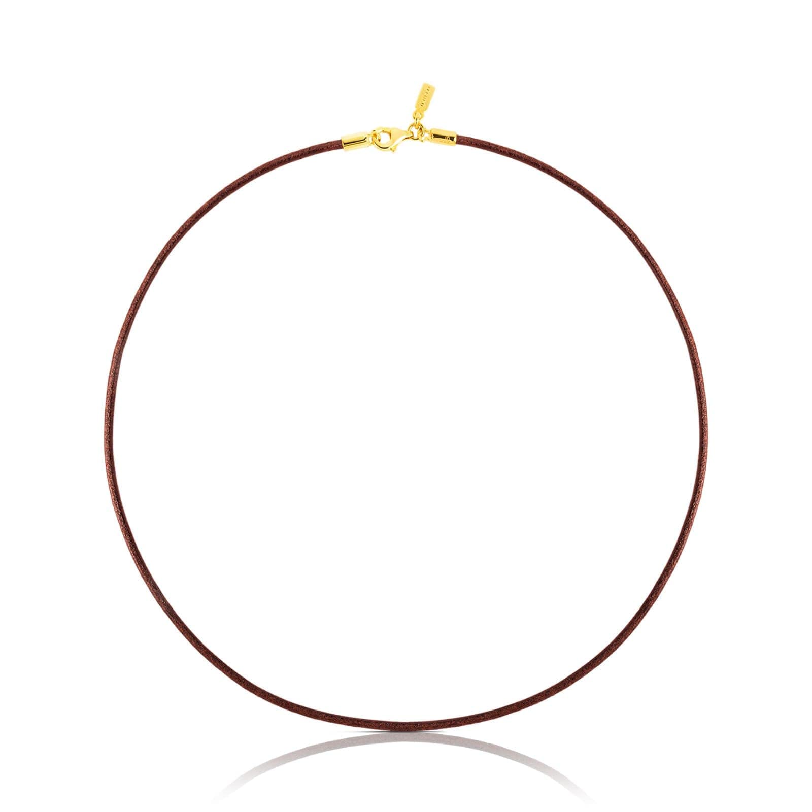 TOUS Gargantilla de Cuero para Mujer con Cierre en Baño de Oro 18Kt sobre Plata de Primera Ley, 40 cm de Largo, Versátil y Clásica, Colección Chokers