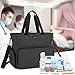 CURMIO Nurse Bag and Tote with Padded Laptop Sleeve, Medical Supplies Bag for Home Visits, Health Care, Hospice, for Nursing Students, Medical Assistant, Visiting Nurses, Bag ONLY, Black