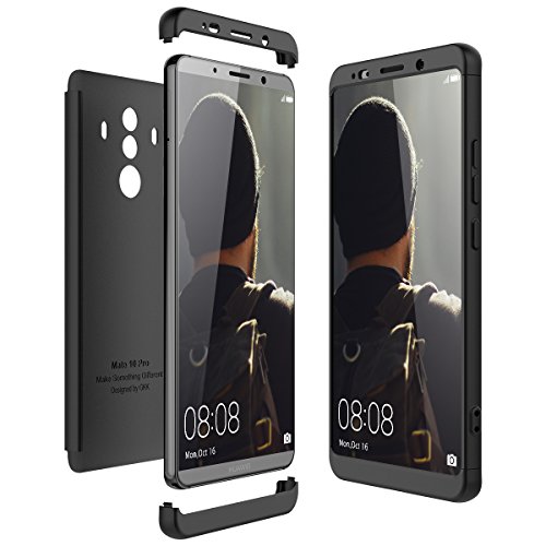 CE-LINK Coque Huawei Mate 10 Pro, Housse Etui 3 en 1 Dur Anti-Rayures Mat PC Couverture 360 Degrés Protecteur Anti-égratignures Solide Cover - Noir