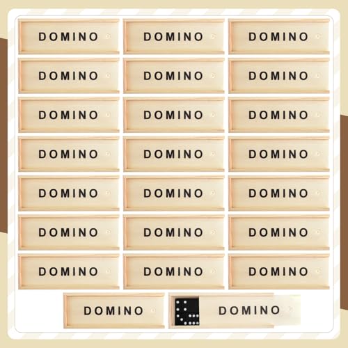Pack de 75 Mini Dominós Clásicos de Madera miniatura 6