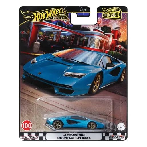 Image of Hot Wheels Premium Boulevard Lamborghini Countach LPI 800-4 for 3 Years & Above (Blue)