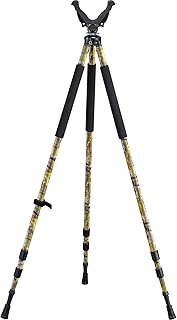 Shooting Tripods for Rifles, Shooting Sticks for Hunting, Hunting Rifle Tripod with 360° Rubber V Yoke Rest, Lightweight and Sturdy Aluminum Construction - Trakiom