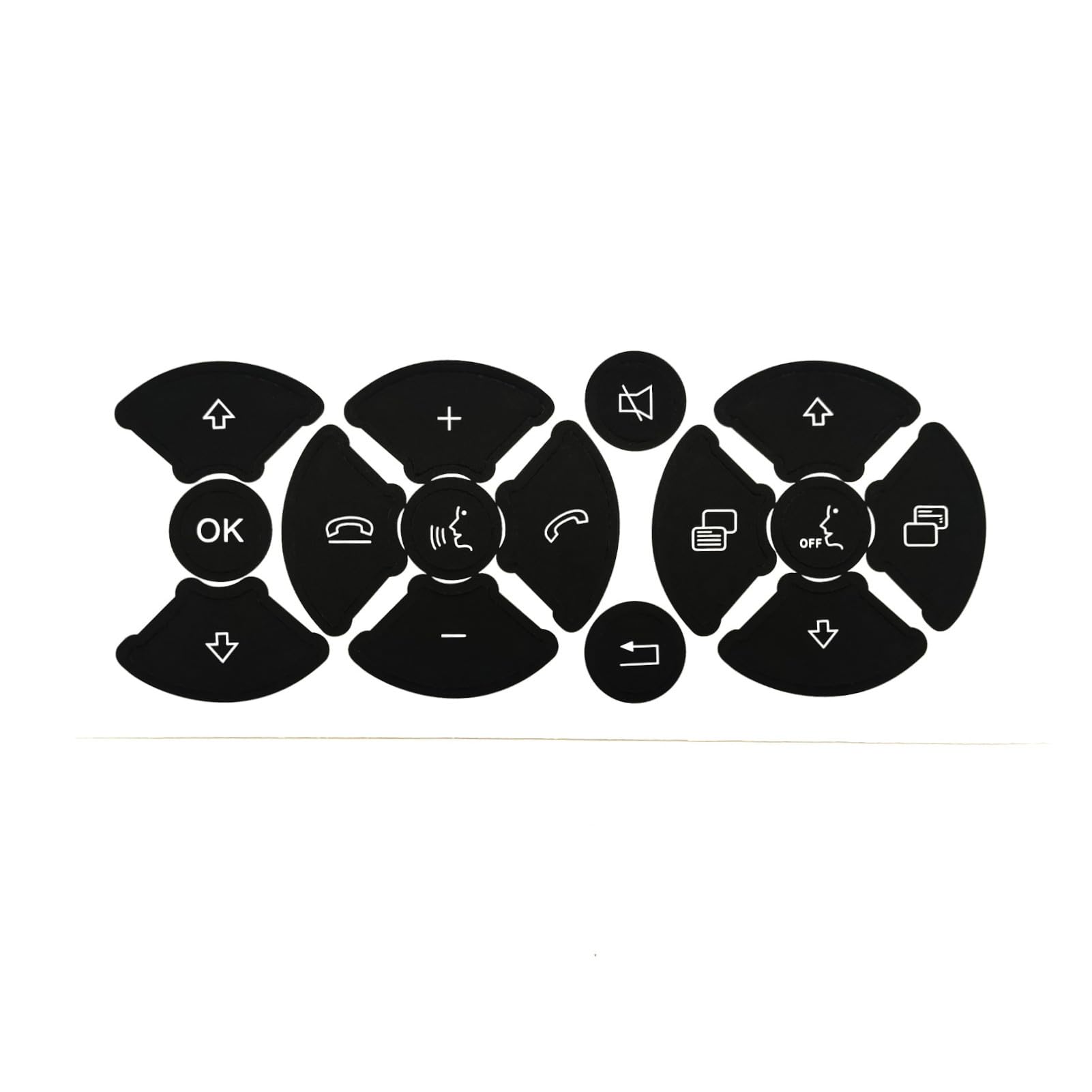 Steering Wheel Button Stickers Repair Kit Decals Compatible with Benz 2008-2014, A B C E G CLS SL GLK Class, 2 Set, Style-2