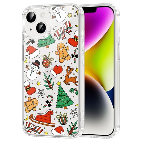 Yomjew [NX}X gѓdbP[X iPhone 14 / iPhone 13 NAP[X 6.1C`AႾ܂̖؂̃LfBP[fUĈ킢NX}XJo[AϏՌ\tgTPUn[hPCwʕی ̎q  Funda