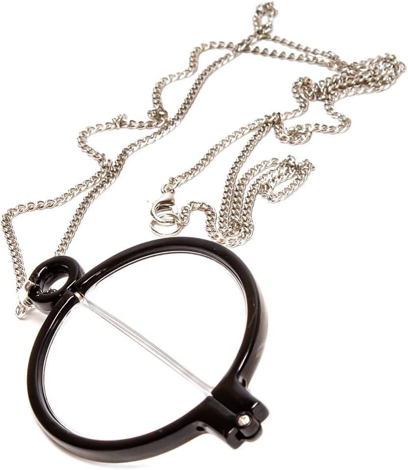 Calabria 2945R Folding Modern Eye Monocle Necklace Reading Magnifying Jewelry Pendant Chain Magnifier Glass Hanging Eyepiece
