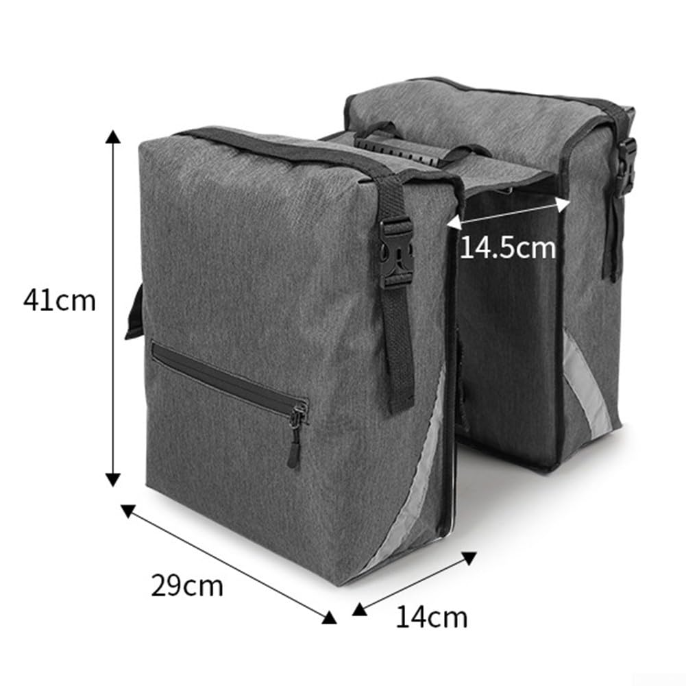 28L Bike Side Bags Waterproof Bike Panniers Waterproof Bike Rear Rack Bag Bike Rear Panniers For Cycling Traveling Commuting With Comfortable Carry Handles And Reflectivity