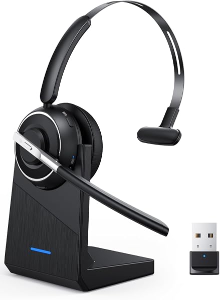 Wireless Headset with Mic for Work Bluetooth Headset with Microphone for PC