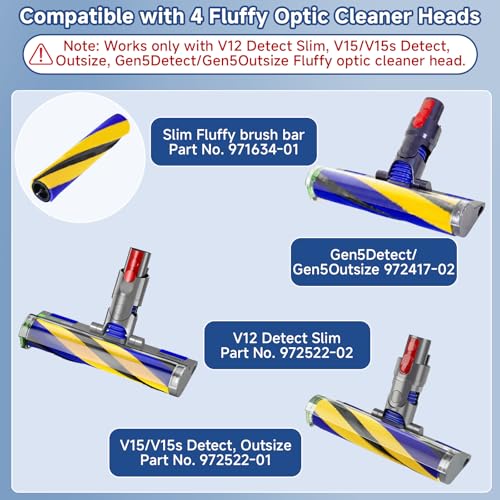 Image of V12 V15 Laser Slim Fluffy Brush Bar Replacement Soft Roller for Dyson
