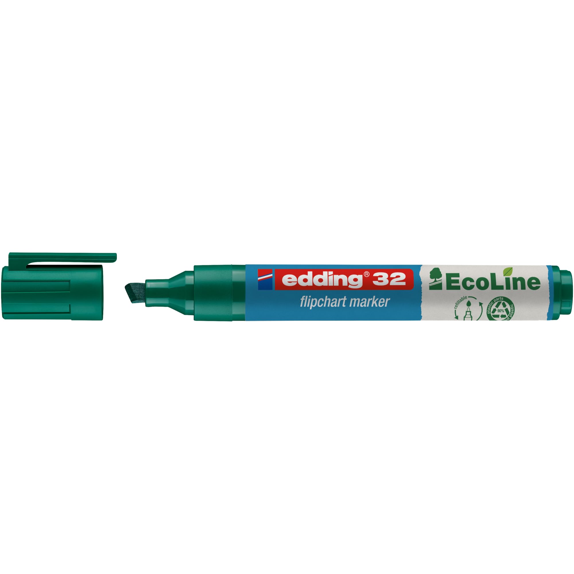 Edding Flipchartmarker 32 EcoLine, yeniden doldurulabilir, 1 – 5 mm, yeşil
