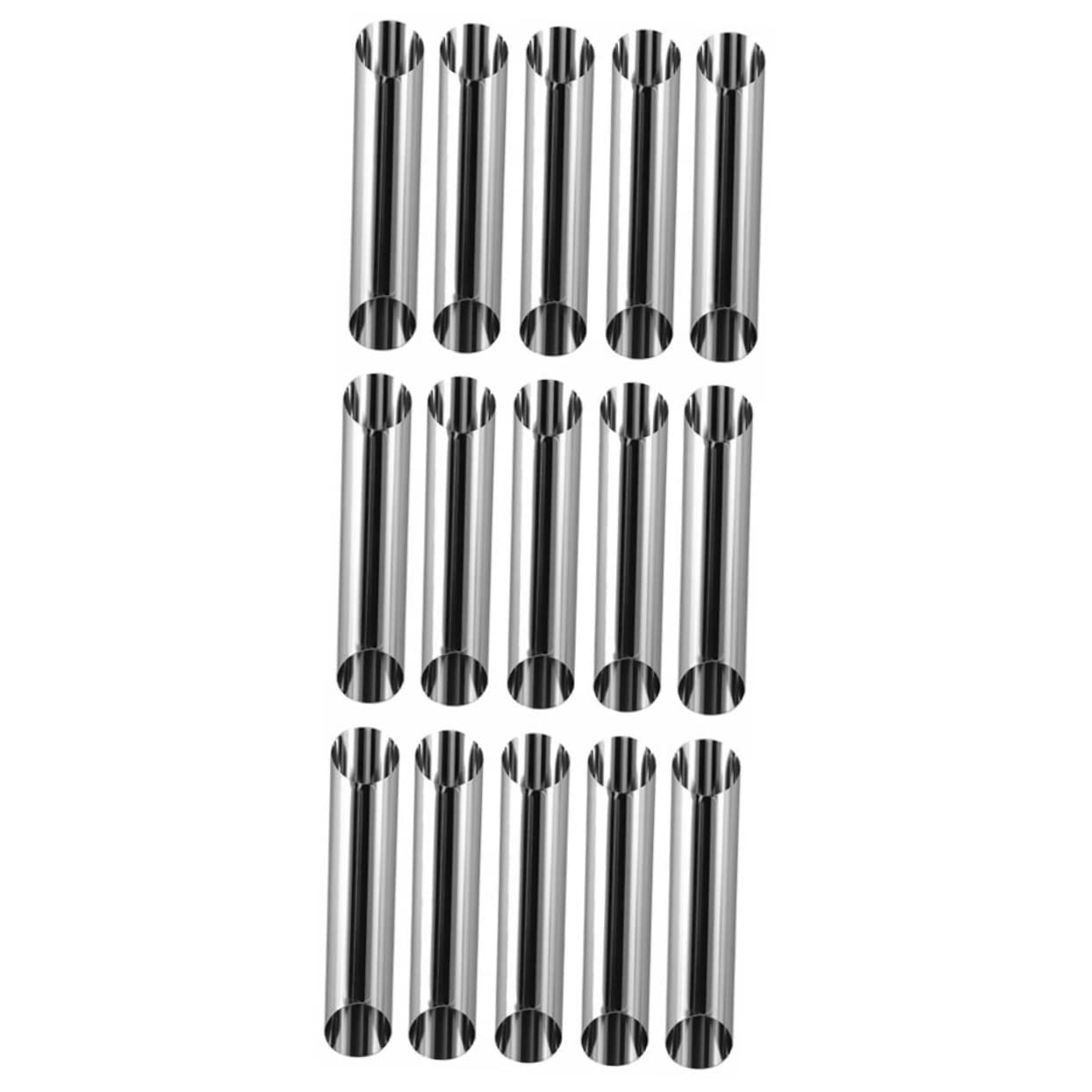 CIYODO Sweet Cones Baking Molds 15pcs Stainless Steel Croissant Roll Molds Banneton Bread Proofing Basket Included