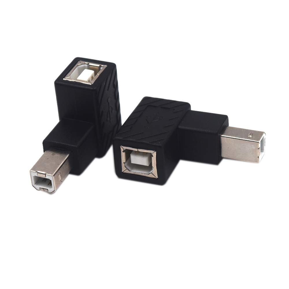 Kework2 Pack USB Type B 2.0 Extender, 90 Degree Up Angle USB B Male to Female Printing and Data Transferring Extension Adapter Connector for Printer Scanner HDD (USB B & Up)