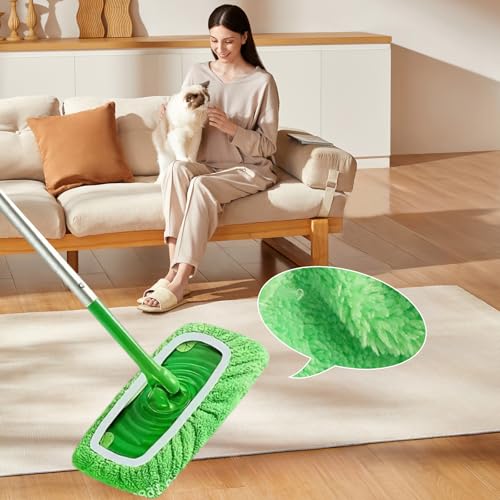 6 sztuk ściereczek wielokrotnego użytku do mopu Swiffer, ściereczki z mikrofibry do mopu Swiffer Sweeper, wilgotne i suche, uniwersalne ściereczki do czyszczenia powierzchni 25,5x12 CM