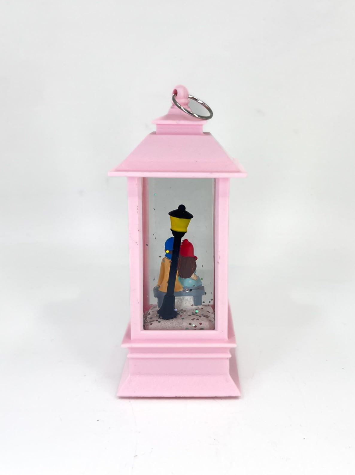 Romantik Kış Masalı Işıklı Kar Küresi - Sevgililer Pembe