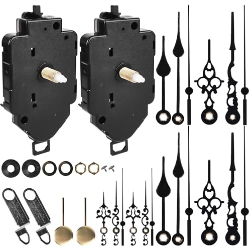 Vaileal 2 Stück Pendeluhrwerk: Uhrwerk für Wanduhr, Lautlos Quarz Pendeluhr Werk mit 6 Uhrzeiger Sets Und Pendel, Ersatz Werk für Pendeluhr, DIY Reparaturteile Pendel Uhrwerk (23mm Welle) Vaileal 2 Stück Pendeluhrwerk: Uhrwerk für Wanduhr, Lautlos Quarz Pendeluhr Werk mit 6 Uhrzeiger Sets Und Pendel, Ersatz Werk für Pendeluhr, DIY Reparaturteile Pendel Uhrwerk (23mm Welle)