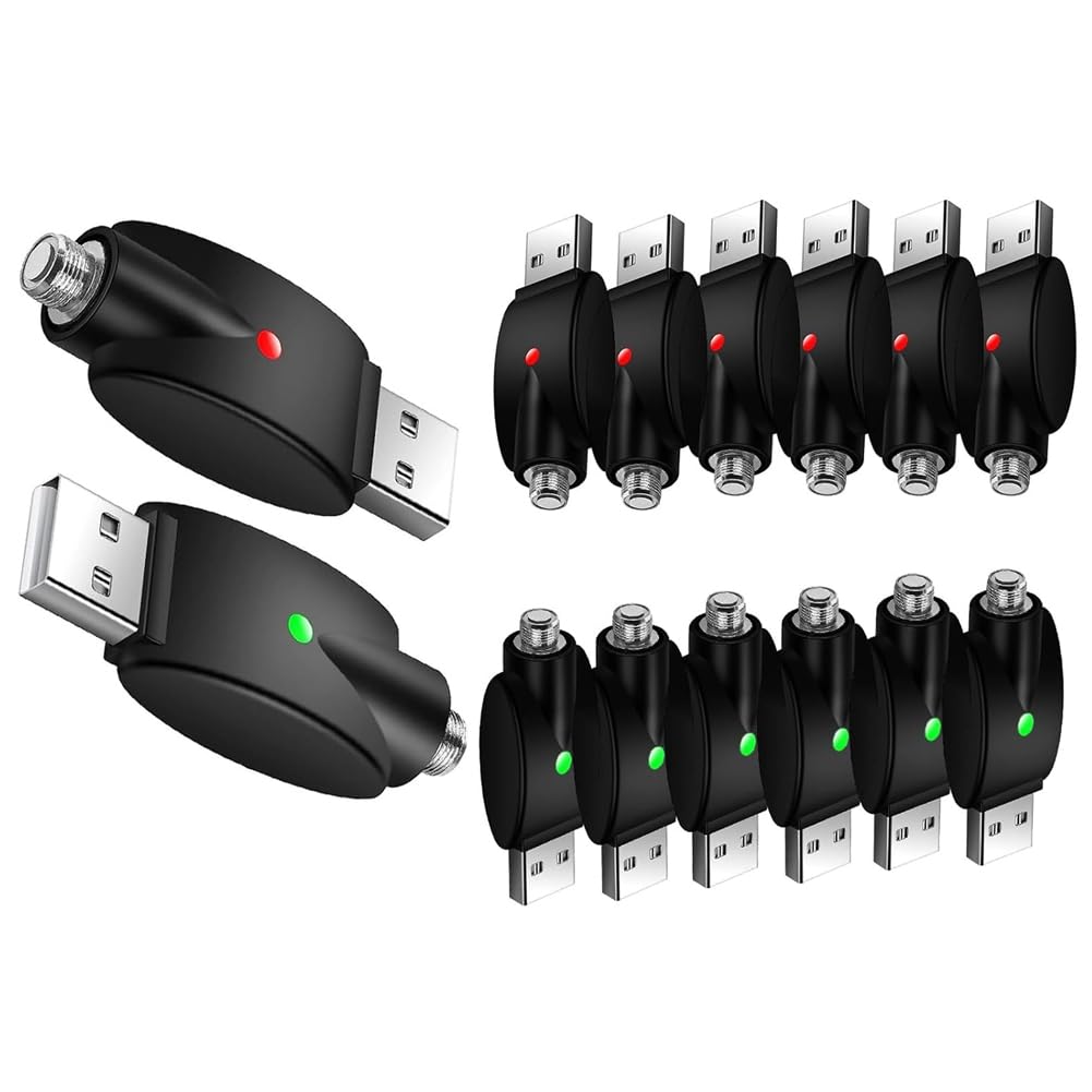 Wouueso 14 Smart USB Charger Cable with LED Indicator,510 Threaded Battery Charger,Intelligent Overcharge Protection USB Adapter