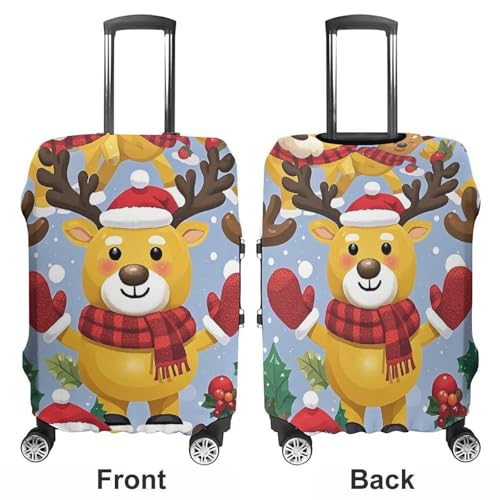 Luggage Covers for Suitcase Travel Luggage Cover Suitcase Protector Warm Elk Elastic Suitcase Cover Washable Baggage Covers Fit 19-32 Inch Luggage M3