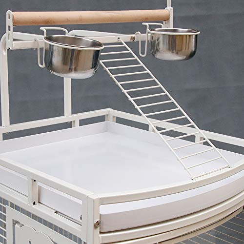 Sarah Kooi vogelkooi vogelkooi vogelkooi met wieltjes 180 cm vogelkooi met vogelspeelgoed kooispeelgoed,Vogelvolière… - Afbeelding 7