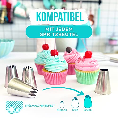 Spritztülle Cukkicakes 4er Set Profi XL (849, 869, 829, 808) für Dekoration