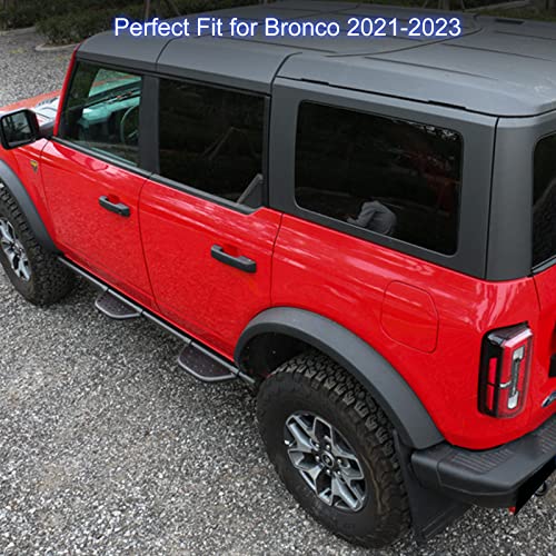 Aomsazto Side Steps Fit For Ford Bronco 2023 2022 2021 2/4 Door Steps Rock With Rock Rail Running Boards Side Bars Drop With Mounting Brackets Front Rear Door Steps Accessories 2 Packs #TOP6