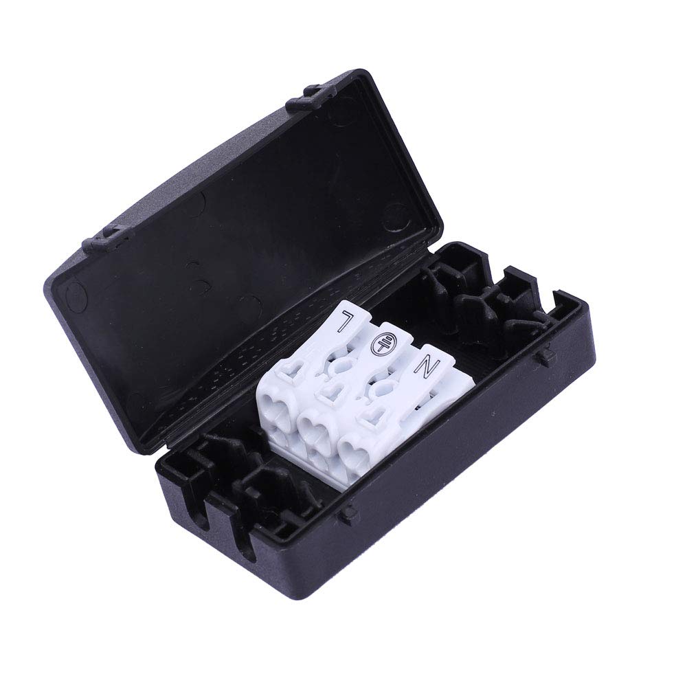 Quick Wire Connector Junction Box – 3-Pole 16A Lever Terminal Block for LED Lights, Ceiling Lamps & DIY Electrical Wiring – Tool-Free Inline Cable Connector, Fire-Resistant PA66, 450V