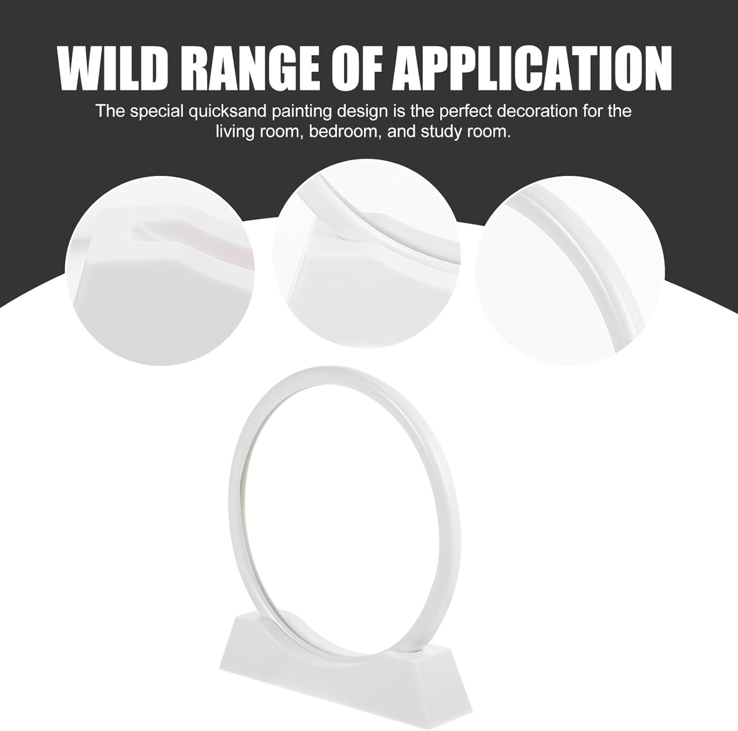 Vaguelly DIY Moving Sand Painting Kit Flowing Sand Painting Decoration for Living Desk Shelf Round White Frame Craft Material Package