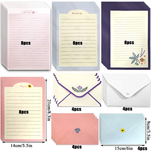 48 PCS Carta da Lettere e Buste con Motivo