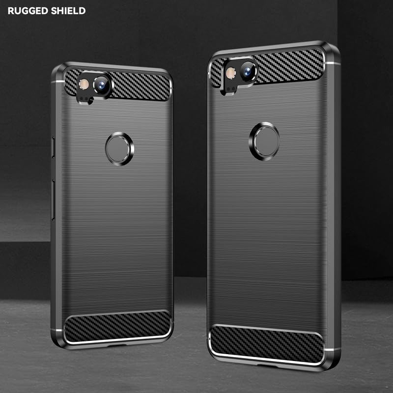 Image of Hybrid Carbon Fiber Back Case for Google Pixel 2 (Black)