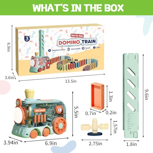 Domino Train Toy, set automático de dominós 80 piezas miniatura 6