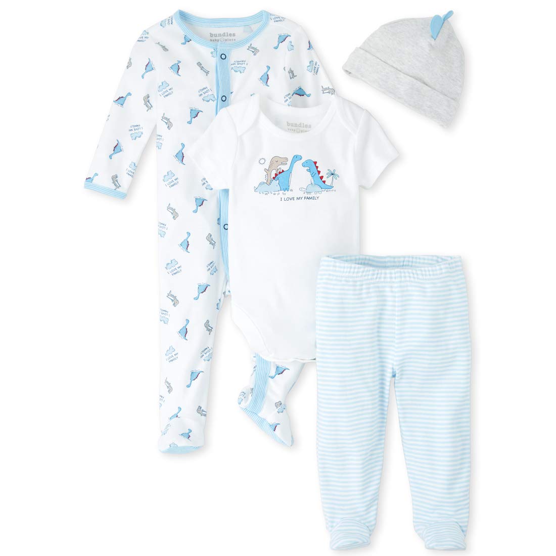 The Children's Place Zestaw wyprawek dla niemowląt i małych dzieci Mali chłopcy 4 Piece Layette Set