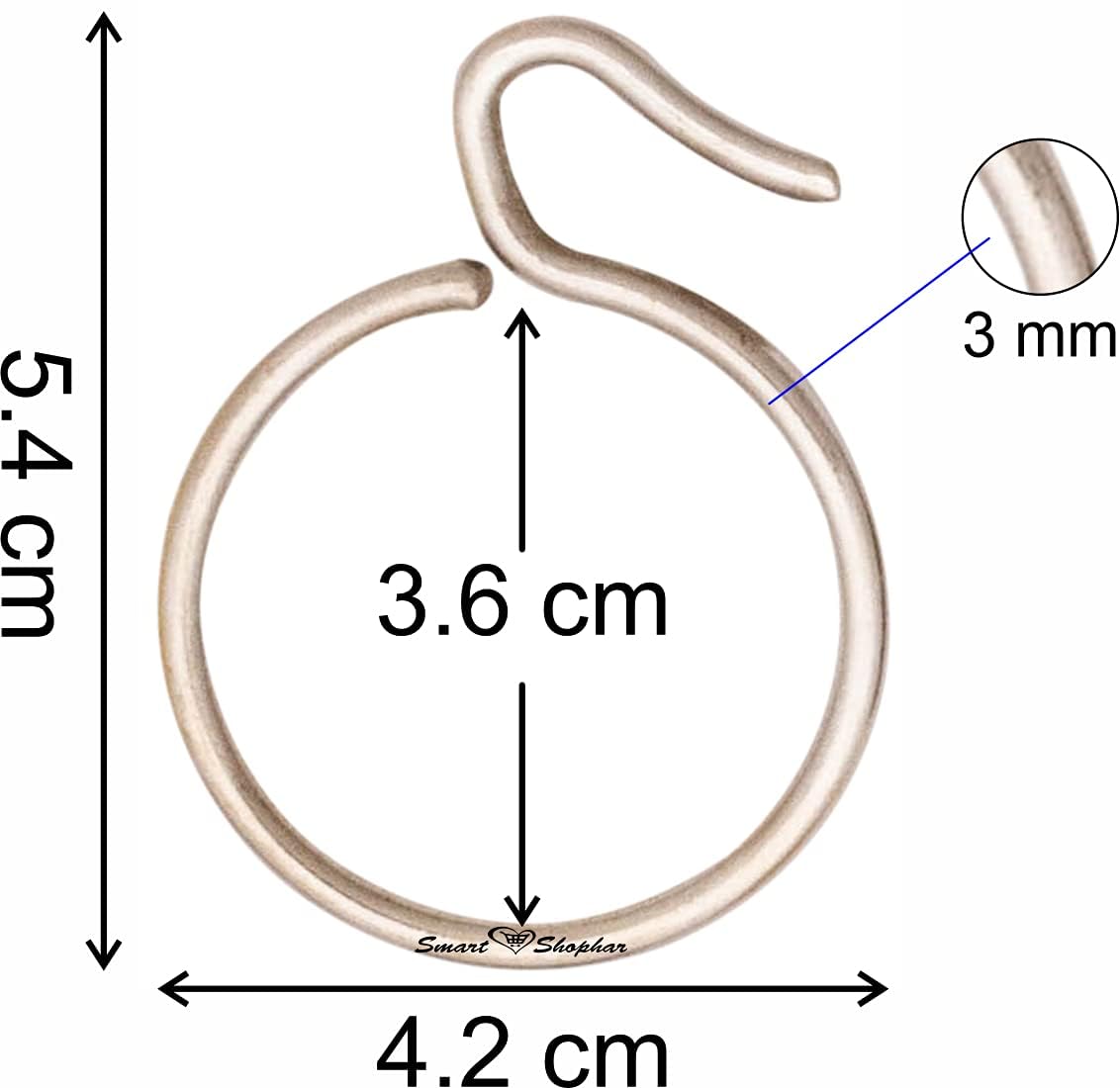 Smart Shophar Heavy Duty Metal Fitting Steel Supreme Curtain Ring Silver, Smooth Gliding Rings for Curtains Stainless Steel Silver Finish 1.5 Pack of 18 — Amazon image 5
