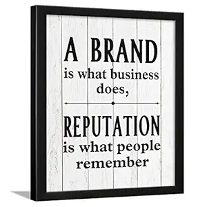 Chaka Chaundh - Office Quotes Frames - Motivational Quotes Wall Frames for Office - Brand Business Quotes Wall Frame - Office Quotes Poster - (13.5 X 10.5 Inches) (White wood vintage)