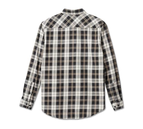 Harley-Davidson Men's Essence Plaid Button Long Sleeve Shirt - Black, 96649-23VM2