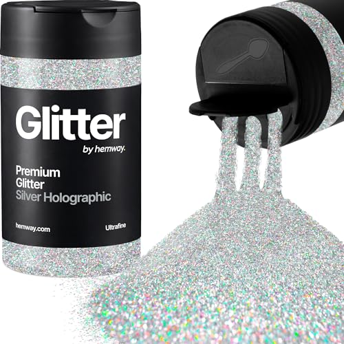 Hemway Holographic Silver Glitter Shaker 130g Ultrafine Glitter