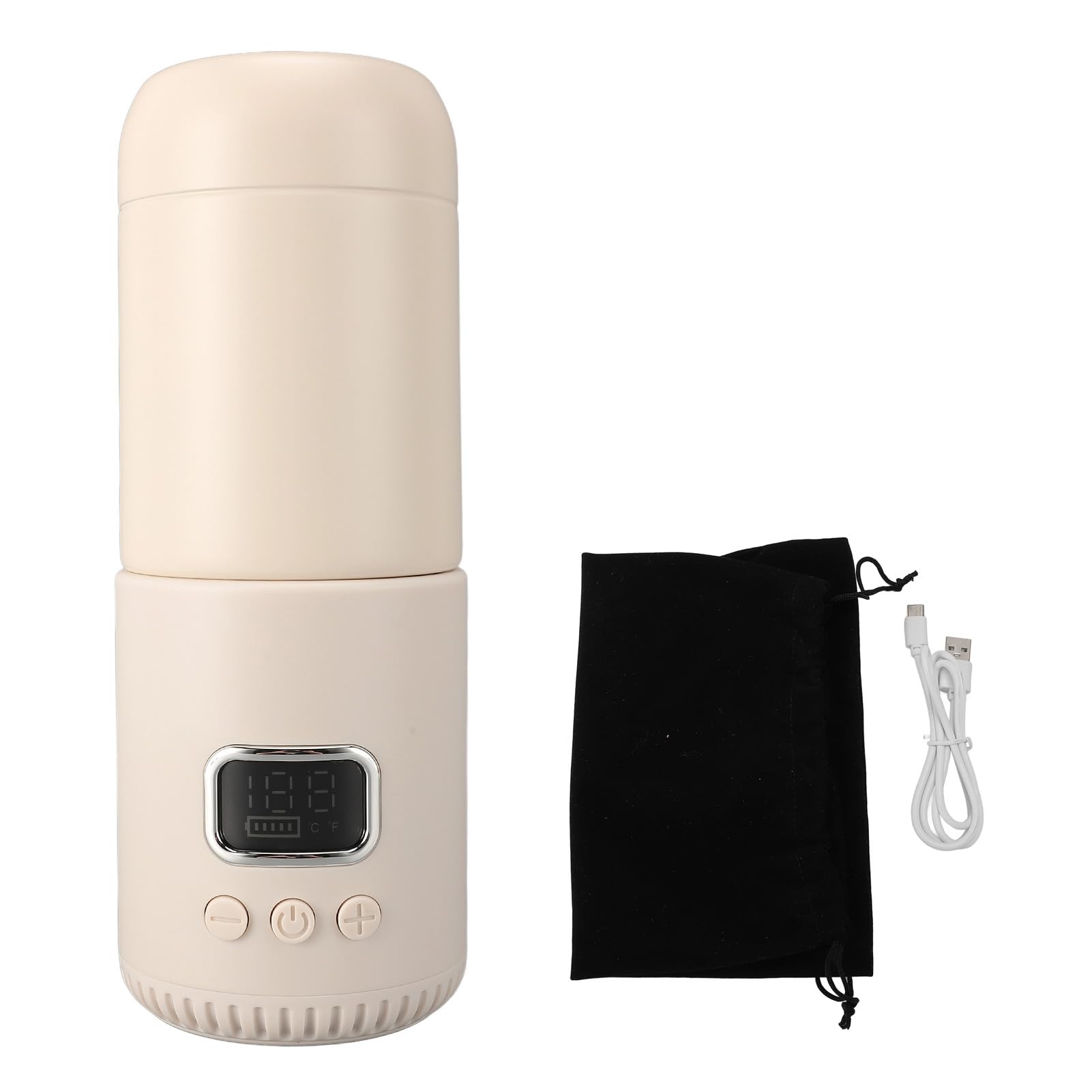 Ładowalny Podgrzewacz do Mleka USB, Szybkie Nagrzewanie 400 Ml, Duża pojemność 10000 MAh, Przenośny Podgrzewacz do Butelek do Podróży na Zewnątrz, Wykonany ze Stali Nierdzewnej,