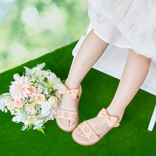 Image of PHIRAMIN Toddler Flower Girl Sandals - Girl Dress Shoes Toddler Little Kid Wedding Party
