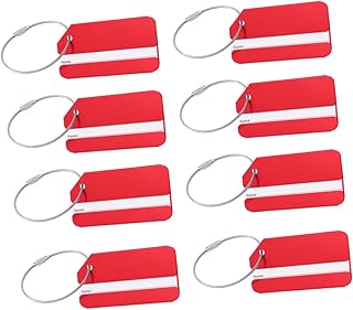 INOOMP 10piezas Etiquetas De Aluminio Etiqueta Equipaje Identificadores De Maleta Nombre Color Rojo Viaje
