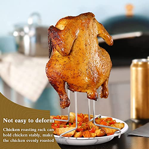 ZARADU Vertical Roaster Holder With Drip Oil Pan, Chicken Roaster Rack - Image 2