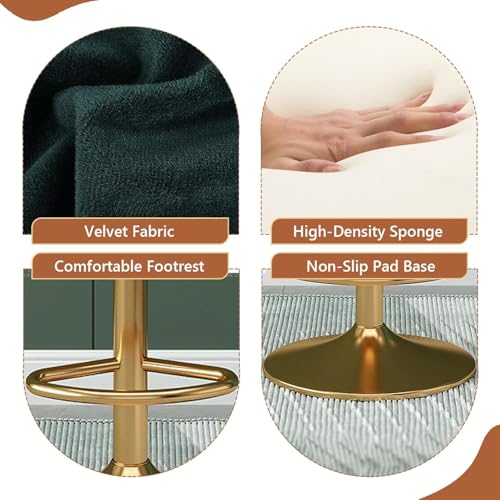 Tabourets de bar réglables avec dossier et repose-pieds | Lot de 2 sièges