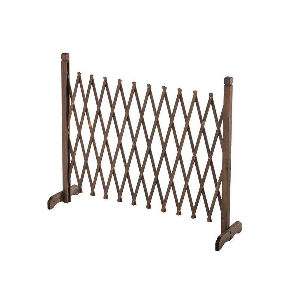 武田コーポレーション フェンス・ラティス・垣根・ゲート・柵 焼杉 アコーディオンフェンス 150×90cm HGC-1590YK.