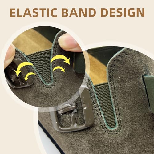 Image of Kids Suede Clogs Boys Girls Sandals Cork Footbed Toddler Slip-on Slippers Indoor Outdoor Cute Sandals Classic Adjustable Buckle
