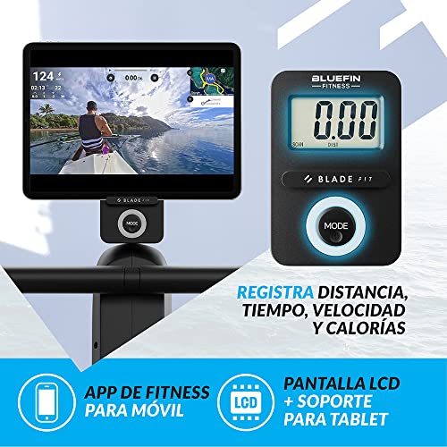 Miniatura 5 de Máquina De Remo Blade Fit De Bluefin Fitness Compatible Con Kinomap Máquinas De Remo Para Casa Plegable Consola Digital Lcd App Para Móvil Máquina De Remo Plegable Para Casa