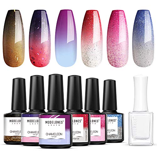 Modelones Color Changing Gel Nail Polish Set with Liquid Latex for Nails Latex Tape
