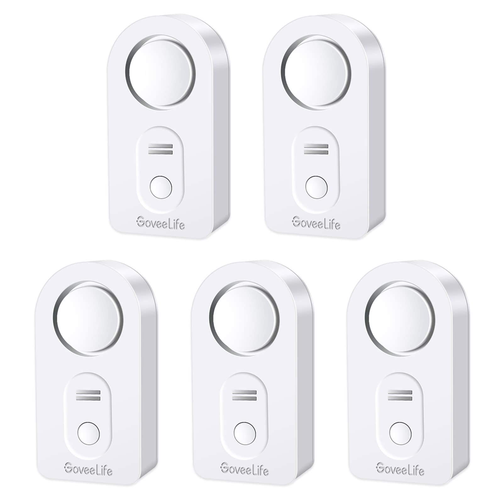 GoveeLife Govee Life B5054003 Water Detectors Pack of 5 100 dB Adjustable Audio Water Sensor Direct Use in Moisture and Water for Kitchen, Bathroom, Cellar (Including Battery)