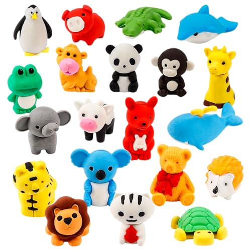 HFATMOS 24 Pcs Animal Erasers for Kids Bulk, Removable Assembly Puzzle Eraser Cute, Novelty Pencil Erasers Classroom Students Reward Prize School Art...
