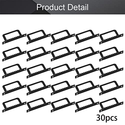 Image of MroMax 30PCS Sawtooth Picture Hangers Iron Picture Hangers 1.69 inch x 0.31 inch Double Hole Picture Frames Hangers for Hanging Clock Paintings Artwork Picture Frame Hook Photos Black