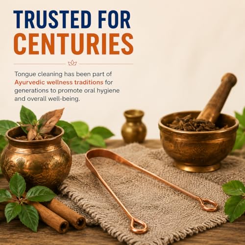 Image of Natruveda Copper Tongue Scraper - 2 Pack Pure Copper Tongue Cleaners for Adults & Kids | Ayurvedic Metal Tongue Cleaner | Includes 20g Herbal Neem Toothpaste | 30-Day Satisfaction Guarantee