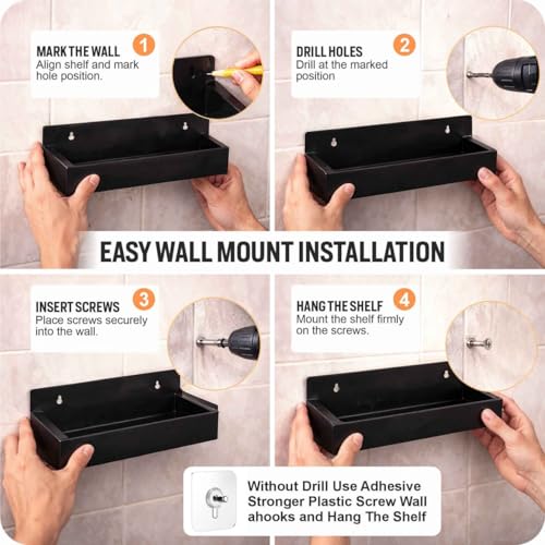 Image of Refillable Shampoo and Conditioner Dispenser Shower Soap Dispenser Wall Mounted Black Metal Organiser Plastic Bottles Black Pump Shampoo Dispenser, Shower Dispenser Chamber 400ML Bottel (Metal Stand)