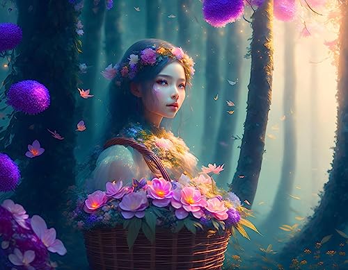 Poster sur toile pour habiller un mur vide 58x90cm fille panier SERENDIPITP